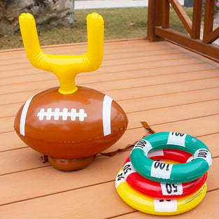 1 Set, Inflatable Rugby Ring Toss Game Supplie, Theme Party Interactive Game Props, Suitable For Indoor Outdoor Holiday Party Gathering