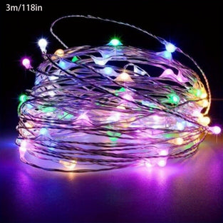 1pc 299.72cm/5.0meter/10.01meter, 30/50/100LED, Outdoor String Lights, Christmas Star Lights, Battery Powered (Not Included), DIY LED Fairy String Light, Copper Wire Light, Holiday Lighting Garland For Christmas Wedding Party Bedroom