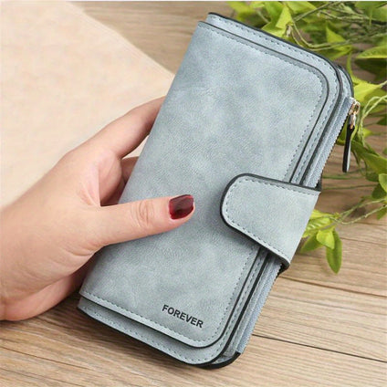 New Ladies Wallet, Retro Frosted Zipper Wallet, Long Clutch Bag