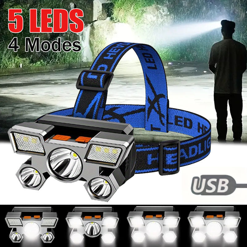 Rechargeable 5-LED Headlamp