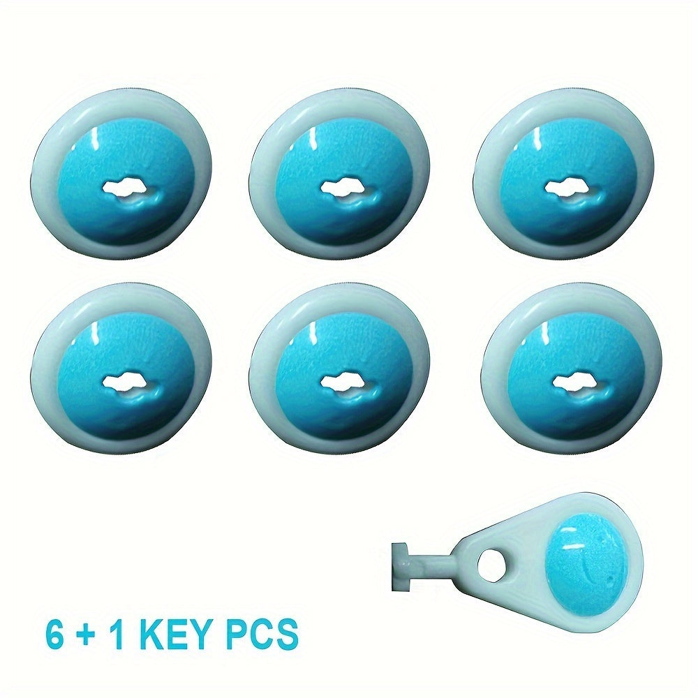 Security Electric Socket Outlet Plugs with Key Lock 6 Piece