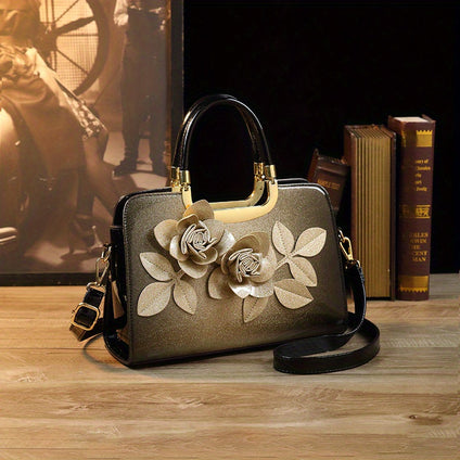 Elegant Top Handle Satchel Bag, Classic Crossbody Bag, Women's Vintage Handbag, Shoulder Bag & Purse