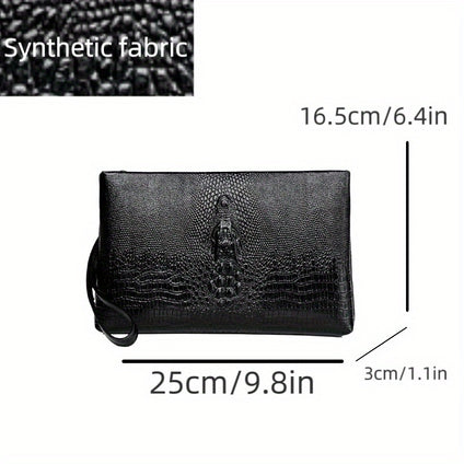 1pc Men's Fashion Simple Casual Daily Commuting Clutch Bag, With Crocodile Pattern