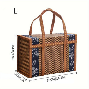 1pc Hand-woven Bamboo Straw Bag For Women, Handbag For Women, Pure Ecological Hand-woven, Suitable For Women's Shopping, Picnic Use