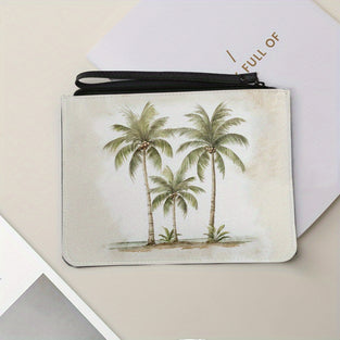 Tropical Palm Tree Handbag, Fashionable Large Capacity Trendy Clutch Bag, Makeup Bag, Business Men's Bag