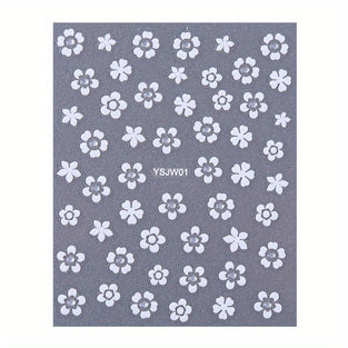 10 Sheet Spring Flower Design Nail Art Stickers