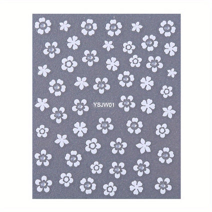 10 Sheet Spring Flower Design Nail Art Stickers