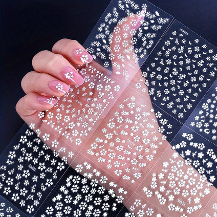 10 Sheet Spring Flower Design Nail Art Stickers