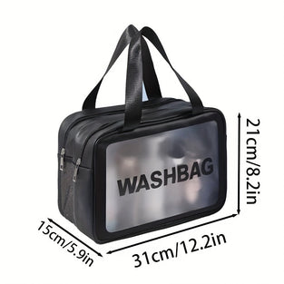 Double Layer Waterproof Transparent Cosmetic Bag, Lightweight Portable Large Capacity Storage Bag, Women's Fashion Versatile Hand Toiletry Bag & Travel Essential Accessories