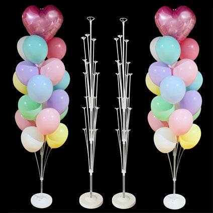 13/19 Tube Stand, Balloon Column Kit Set With Balloons Included - With Base, And Pole, Balloon Tower Backdrop Decoration- Perfect For Birthdays, Weddings & Christmas Gifts