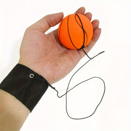 1pc Funny Novelty Rubber Wrist Rebound Ball 63mm High Elastic Hand Throwing Elastic Ball Rope Boys And Girls Like Gifts (Random Style)