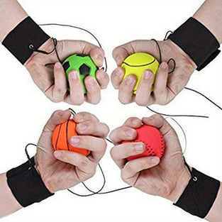 1pc Funny Novelty Rubber Wrist Rebound Ball 63mm High Elastic Hand Throwing Elastic Ball Rope Boys And Girls Like Gifts (Random Style)