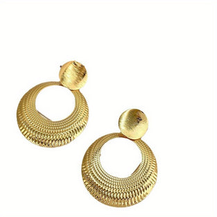 Exaggerated Metal Circle Design Dangle Earrings Alloy Jewelry Vintage Sexy Style For Women Party Earrings