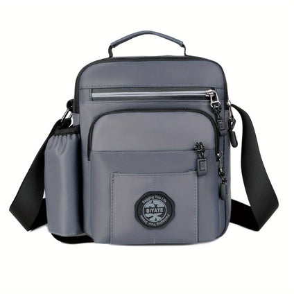 1pc Men's Fashion Waterproof Shoulder Bag, Large Capacity Casual Multi-Compartment Sling Bag