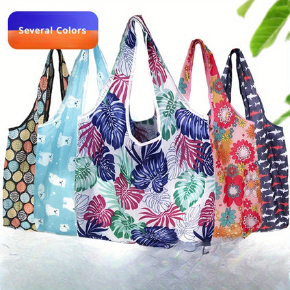 1pc Fashion Print Tote Bag, Kitten Cute Shopping Bag, Outdoor Travel And Camping Tote Bag, Large Capacity Foldable Bag