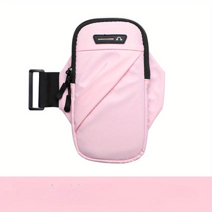 1pc Sports Arm Bag, For Outdoor Running/Cycling, Wrist Bag, Waterproof, Adjustable Mobile Phone Bag, Arm Bag With Earphone Jack