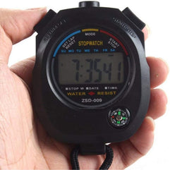 Black Multi-Function Electronic Stopwatch Timer with Large Display - Perfect for Sports Coaches, Fitness Coaches, and Referees