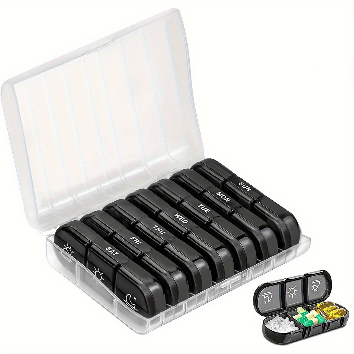 3-Times-A-Day Pill Organizer: Stay on Track with 21 Compartments