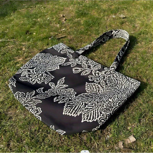 1pc, Embroidered Canvas Tote Bag, Large Capacity Handbag, Fashionable Shoulder Shopper Bag, Durable Woven Carryall For Women