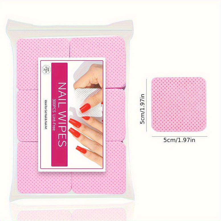 Professional Nail Polish Remover Wipes 300 Piece Set with Eco-Friendly Bamboo Fiber for Easy and Mess-Free Removal