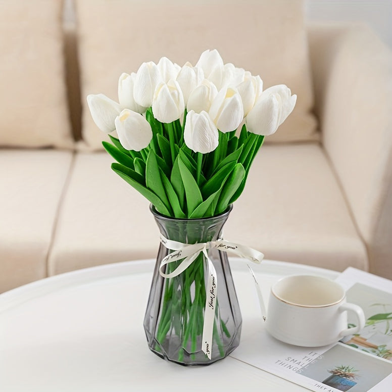 Elegant 10-Piece Real Touch Tulip Bouquet