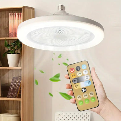 1pc, Modern LED Ceiling Fan With Remote, Multifunctional 30W Flush Mount Fan Light, Quiet 3-Speed, Intelligent Timing Function, Adjustable 3000K-6500K, Suitable For Restaurant Office Hotel