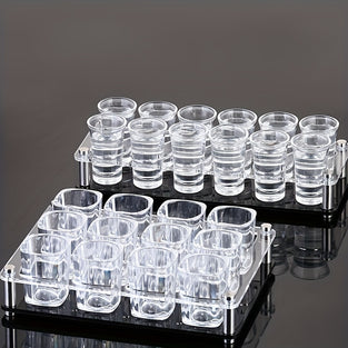 1pc Acrylic Bullet Cup Holder, Contemporary Style, Square Multi-Hole, Clear Plastic Wine Cup Rack, Ideal For Wine Tasting & Parties