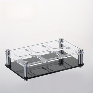 1pc Acrylic Bullet Cup Holder, Contemporary Style, Square Multi-Hole, Clear Plastic Wine Cup Rack, Ideal For Wine Tasting & Parties