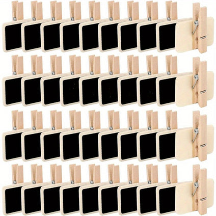 20-Pack Wooden Chalkboard Signs with Clips - Perfect for Food Labeling, Memos & Party Decorations Chalkboard Food Signs