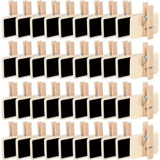 20-Pack Wooden Chalkboard Signs with Clips - Perfect for Food Labeling, Memos & Party Decorations Chalkboard Food Signs