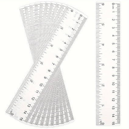 6-Inch Clear Plastic Rulers with Inch & Metric Measurements