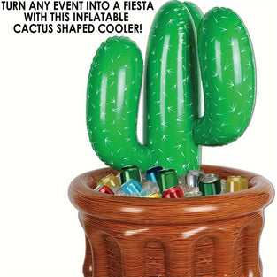 1pc Inflatable Cactus Cooling Ice Bucket, Water Floating Drink Holder, For Water Fun, Pool Party