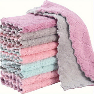 10pcs Ultra-Absorbent Microfiber Cleaning Cloths