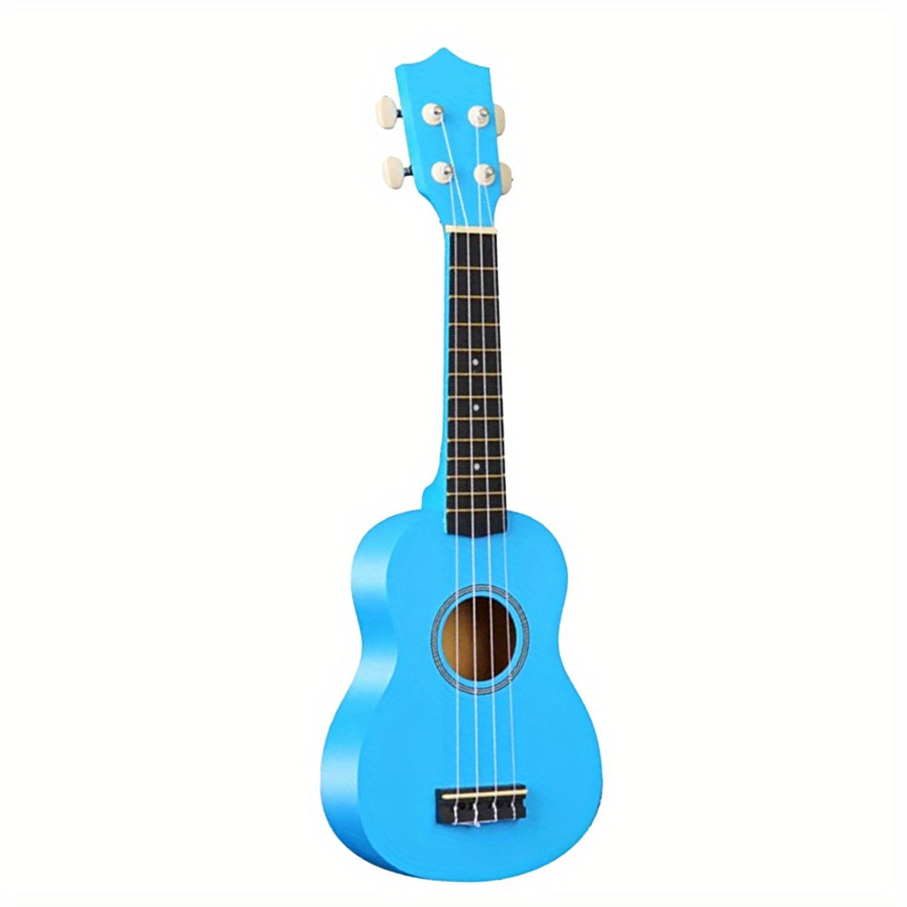 Premium 21-Inch Beginner Ukulele: Hawaiian Soprano Ukelele with Four-String Wood Design and High Gloss Body