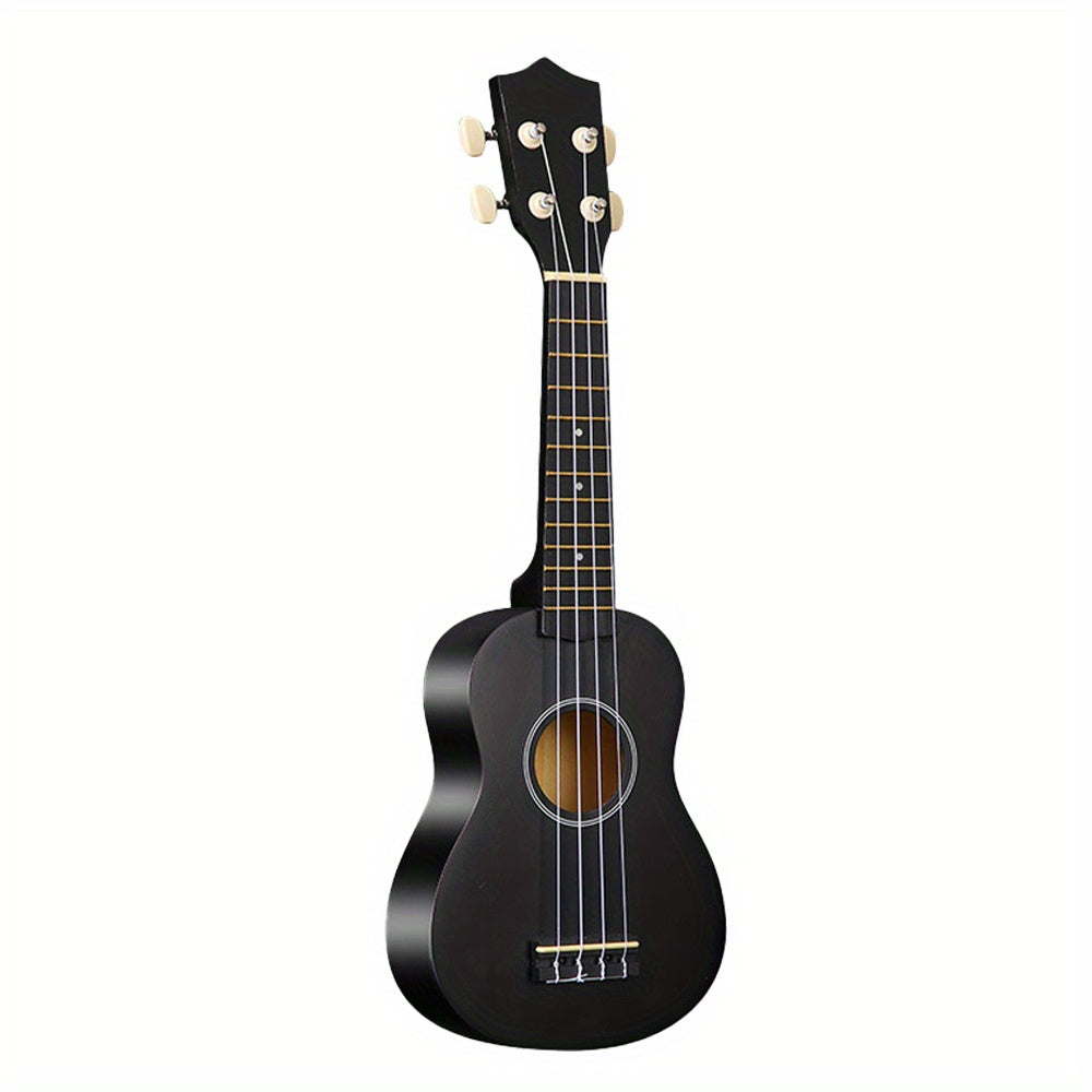 Premium 21-Inch Beginner Ukulele: Hawaiian Soprano Ukelele with Four-String Wood Design and High Gloss Body