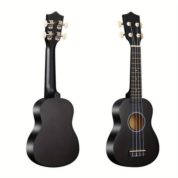 Premium 21-Inch Beginner Ukulele: Hawaiian Soprano Ukelele with Four-String Wood Design and High Gloss Body