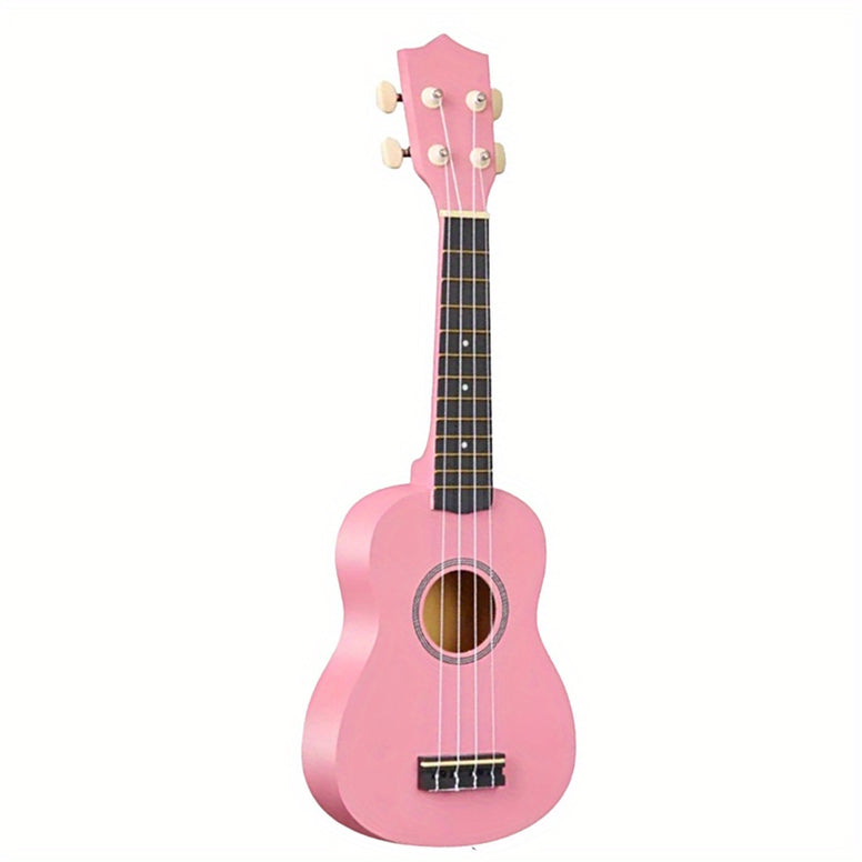 Premium 21-Inch Beginner Ukulele: Hawaiian Soprano Ukelele with Four-String Wood Design and High Gloss Body