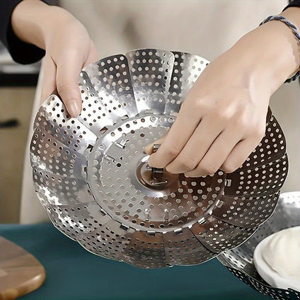 Versatile Stainless Steel Collapsible Steamer - Perfect for Kitchen & Dining Room Use