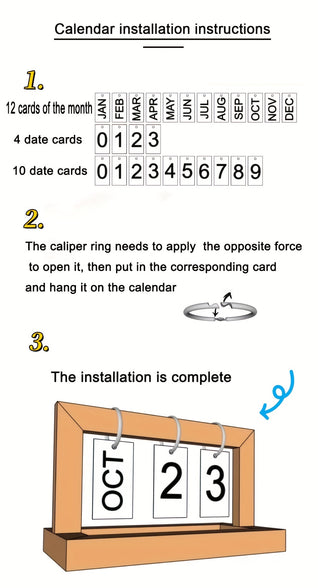 Elegant Wooden Desk Calendar with Bilingual Display in English and Arabic