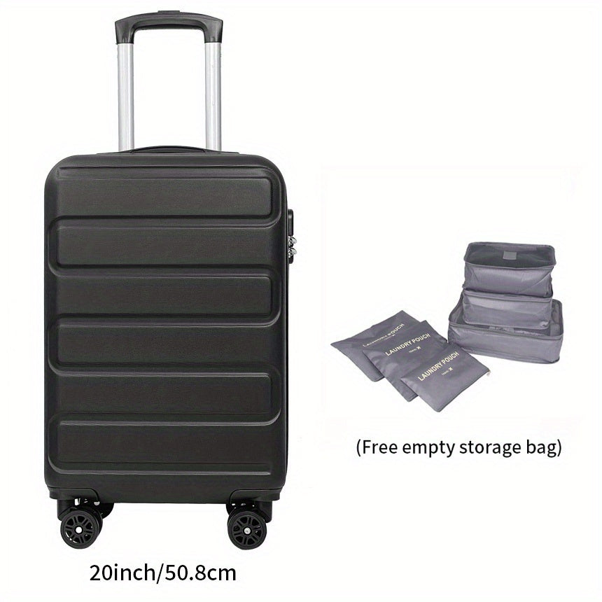 JIT 7-Piece Travel School Essential Set: Business Commuting 20-Inch Luggage with Combination Lock and Packing Storage Bags