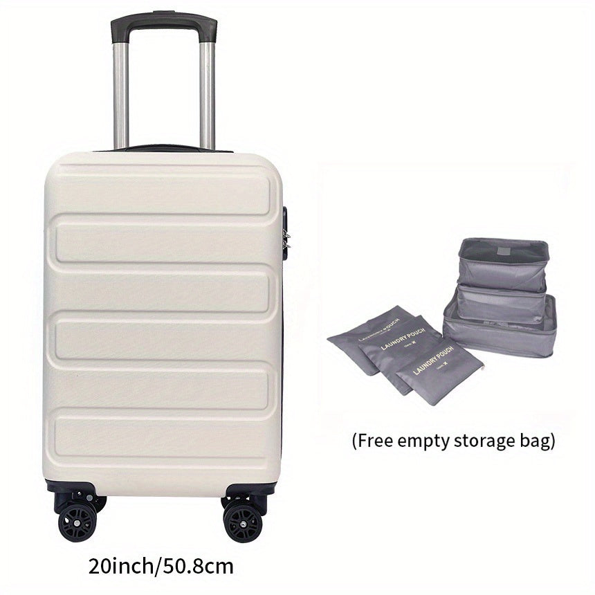 JIT 7-Piece Travel School Essential Set: Business Commuting 20-Inch Luggage with Combination Lock and Packing Storage Bags