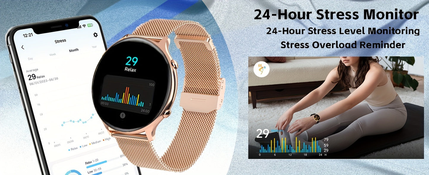 Answer: Make Calls with this Stylish 3.<br>53cm Smartwatch for Women - Ideal Holiday Gift for St.<br> Patrick's Day and School Season