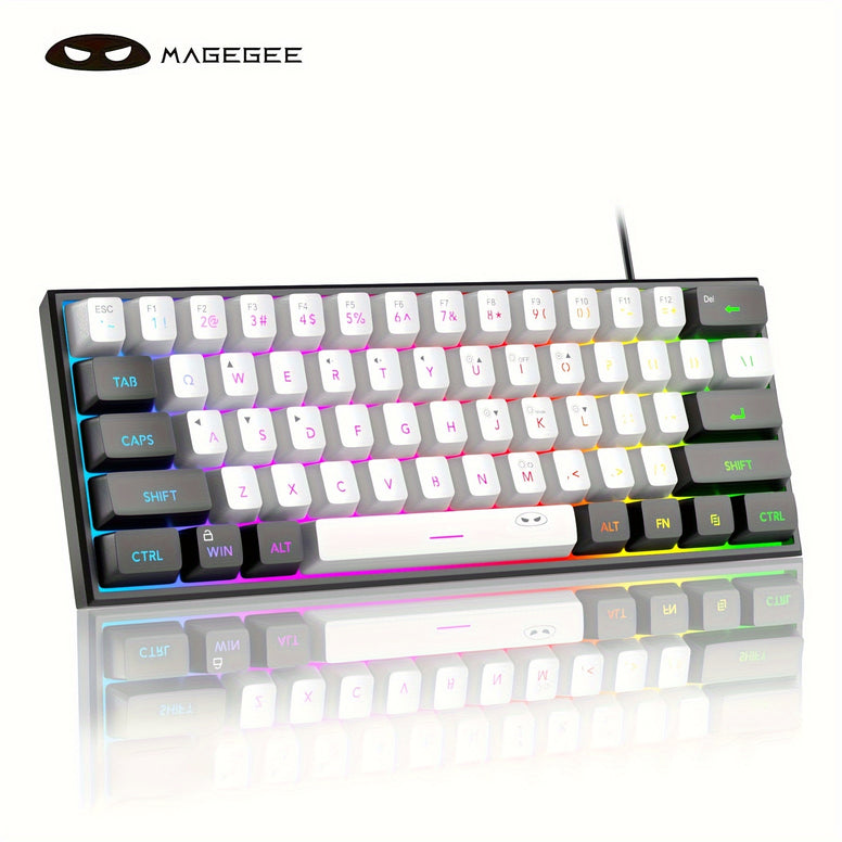 TS91 Mini 60 Gaming Office Keyboard: Waterproof, Compact, RGB Backlit