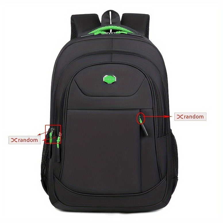 Versatile Solid Color Classic Backpack with Multi-Zippers