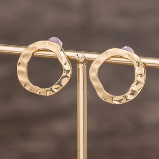 1 Pair Of Luxury Minimalist Style Wave Shaped Round Iron Earrings Hoop Earrings Golden Earrings Jewelry For Women