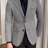 Men's Business and Daily Wear Houndstooth Pattern Jacket - Tailored Fit Suit Coat for Fashion-forward Men