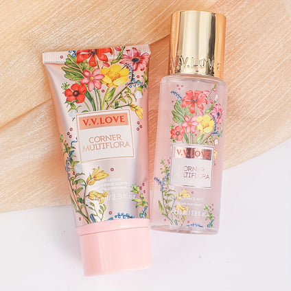 2pcs Women's Fragrance Set, Fruity And Floral Notes With Rose & Musk, Long-Lasting Body Lotion 75ml & Fragrance Mist 85ml, Gift Set For Women