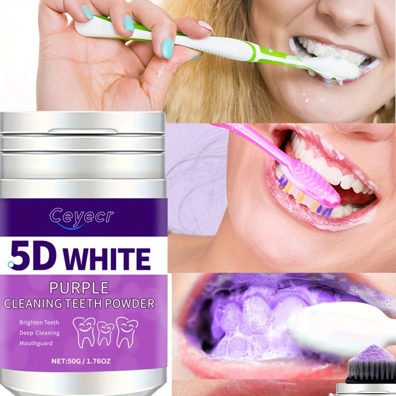 5D Whitening Teeth Cleaning Powder: Deep Clean Tooth Polish for Basic Oral Care