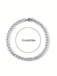 Men's Minimalist Stainless Steel Chain Bracelet: Hip Hop Jewelry for the Modern Man