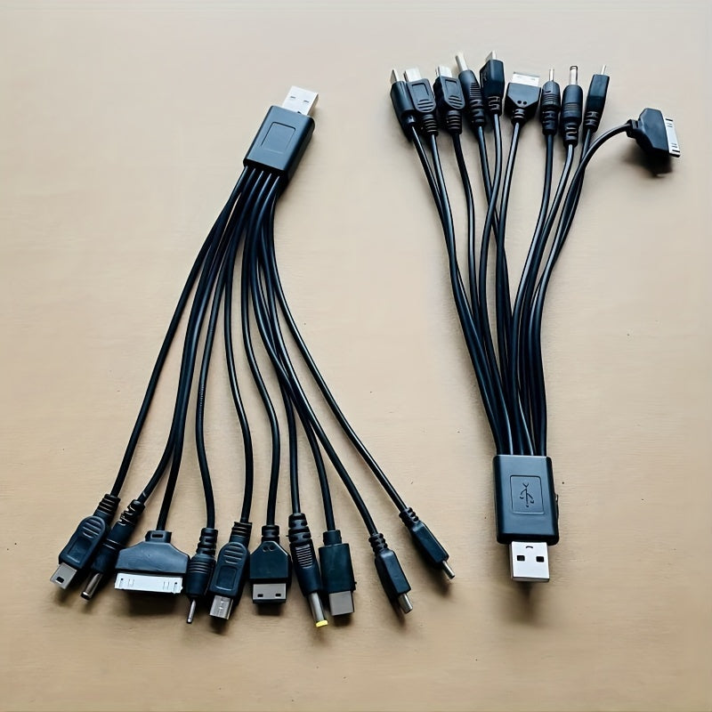 Versatile 10-in-1 USB Phone Charging Cable: Charge Multiple Devices With Ease!